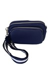 ZIP CROSS BODY BAG - navy cream
